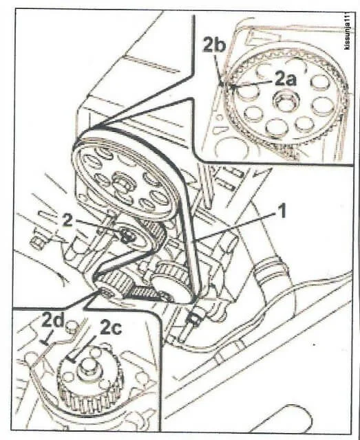 метки распредвала замена ГРМ 1.2 л 8V